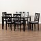 Baxton Studio Reneau Grey Upholstered Espresso Wood 7-Piece Dining Set 162-10528-10519 - alternate 3